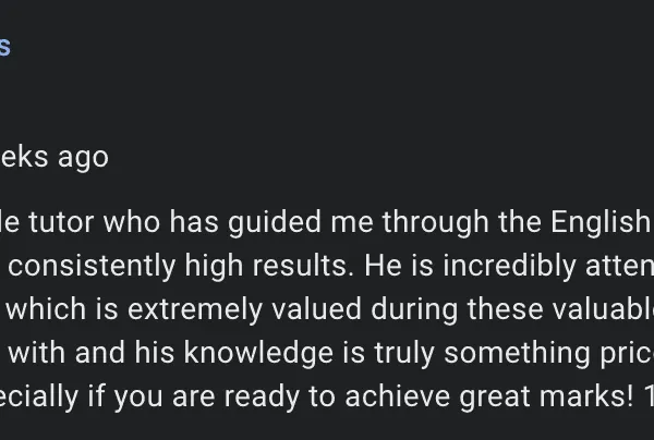 Google Review Hsc English